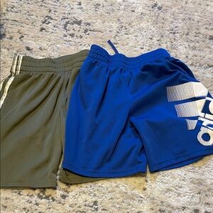 Adidas Kids Blue and olive Shorts Duo
